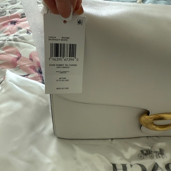 Runway Coach White Soft Chain Tabby Shoulder Bag 35 NWT - Picture 2 of 13